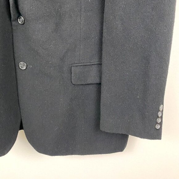 Chaps 100% Camel Hair Blazer Suit Jacket Men's Size 46R Black Single-Breasted - Picture 11 of 15